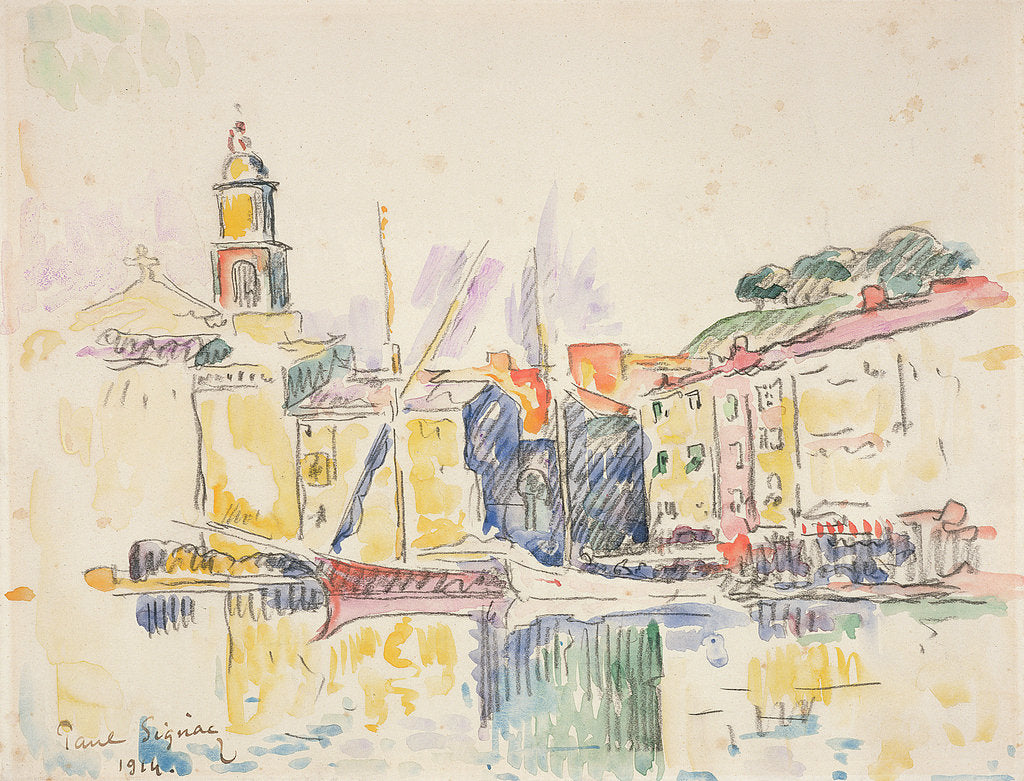 Detail of French Port of St. Tropez, 1914 by Paul Signac
