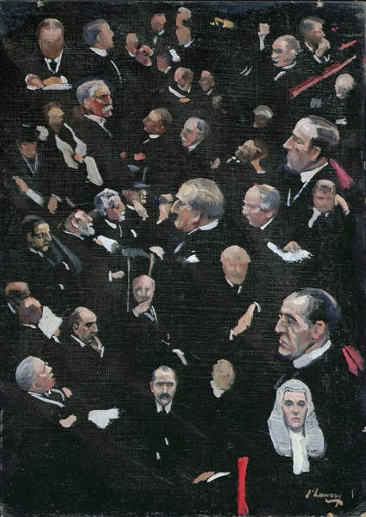 Detail of Studies in the House of Lords, Viscount Morley moving the Address, 14th December 1921 by John Lavery