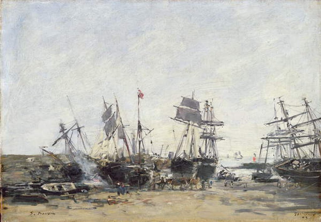 Detail of Portrieux, c.1873 by Eugene Louis Boudin