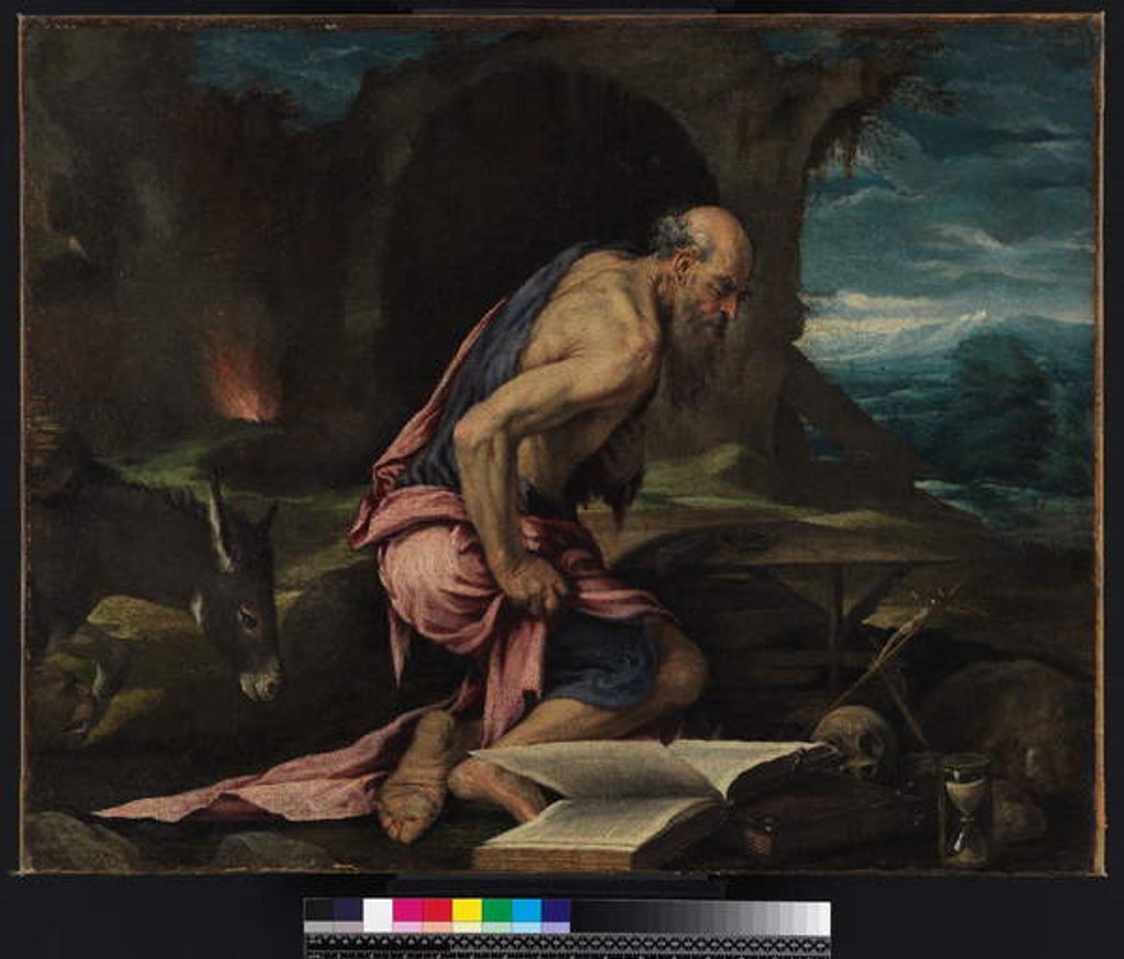 Detail of St Jerome in the wilderness, 1562 by Jacopo (workshop) Bassano