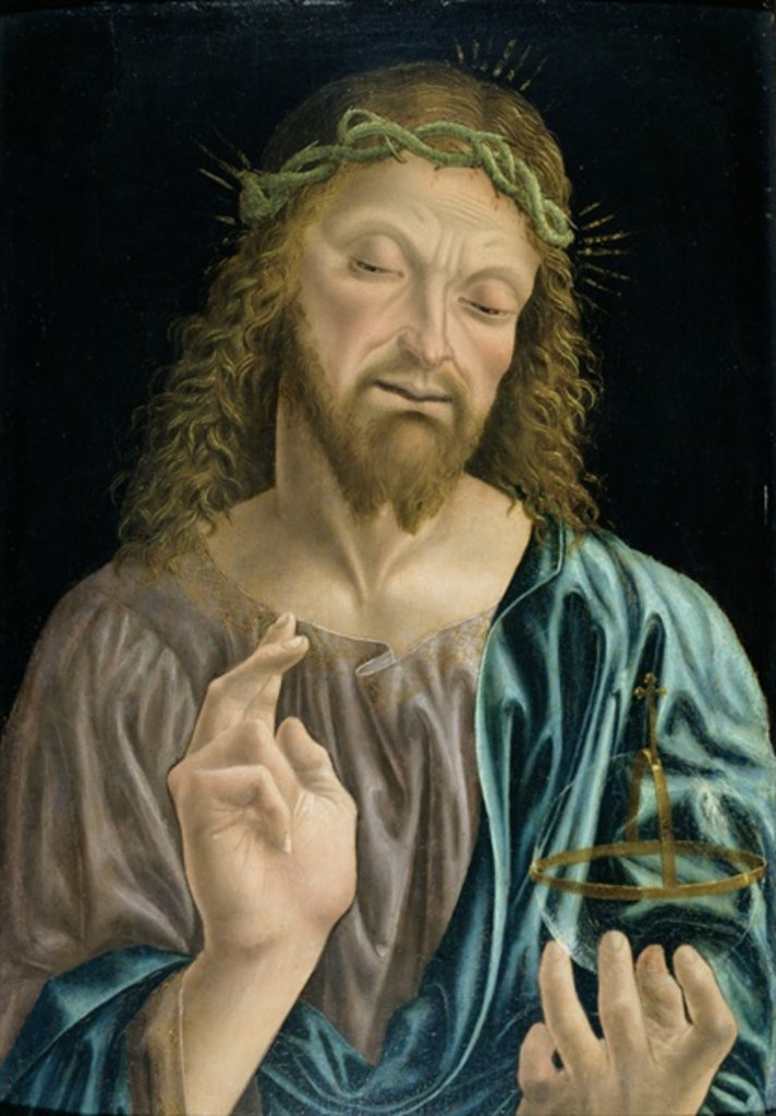 Detail of Cristo Salvator Mundi, c.1490-94 by Master of the Pala Sforzesca