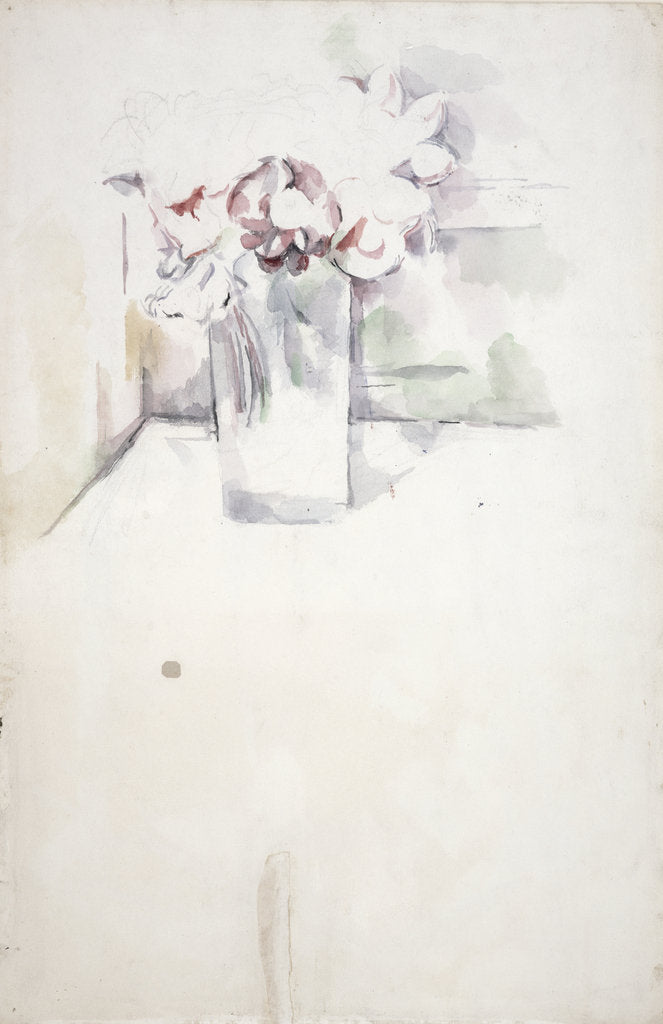 PD.6-1966v Vase of flowers on a window ledge, c.1890 by Paul Cezanne