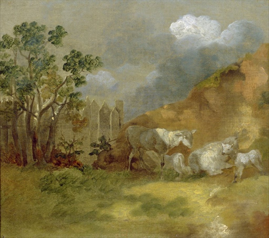 Detail of Landscape with Sheep, c.1744 by Thomas Gainsborough