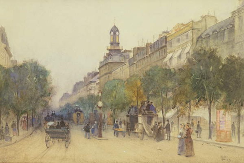 Detail of The Boulevard des Italiens, Paris, 1887 by J. Little