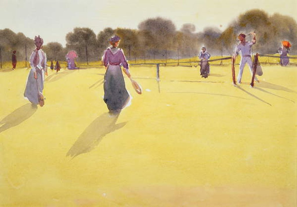 Detail of Edwardians at Tennis by Tom Simpson