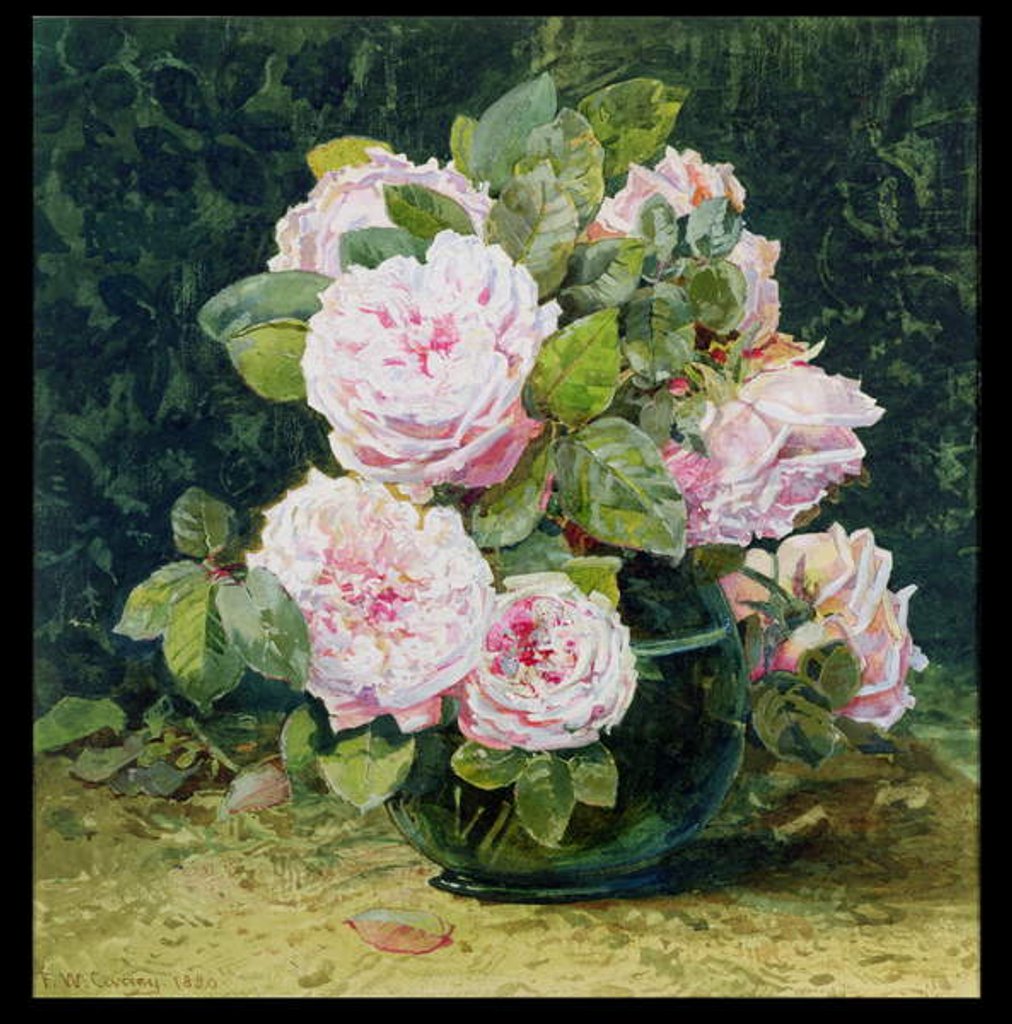 Detail of Roses in a Green Bowl, 1880 by Fanny W. Currey