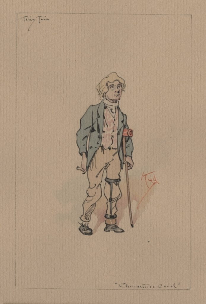 Detail of Tiny Tim - A Christmas Carol, c.1920s by Joseph Clayton Clarke