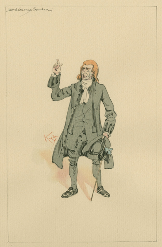 Detail of Lord George Gordon, c.1920s by Joseph Clayton Clarke