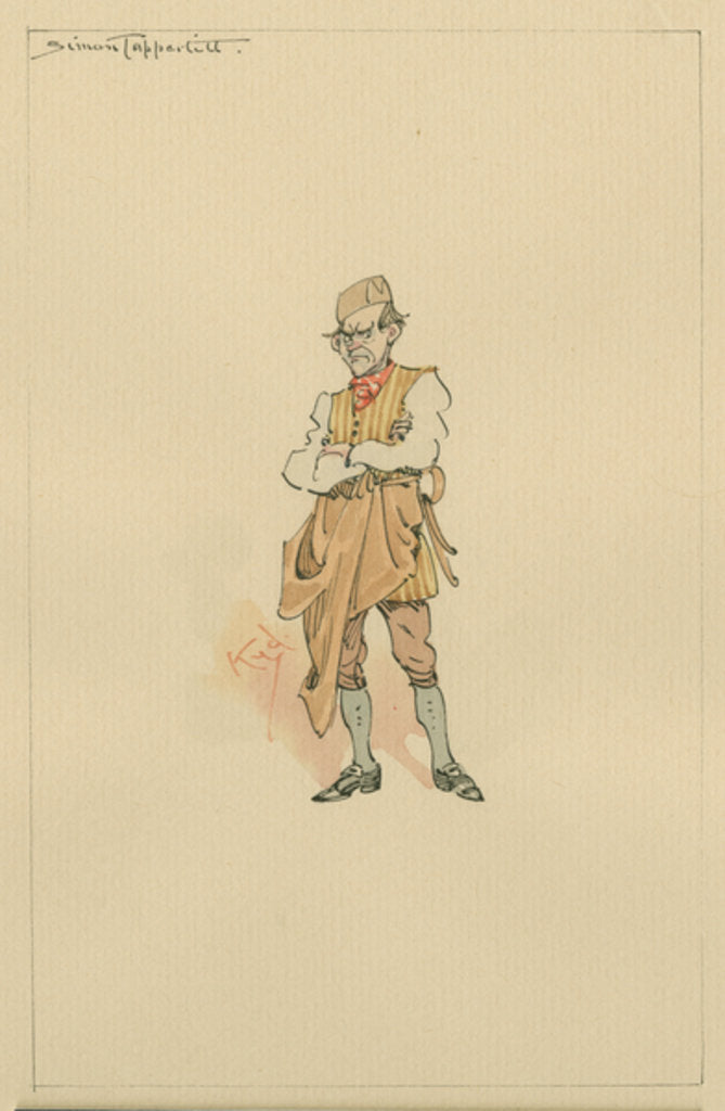 Detail of Simon Tappertit, c.1920s by Joseph Clayton Clarke