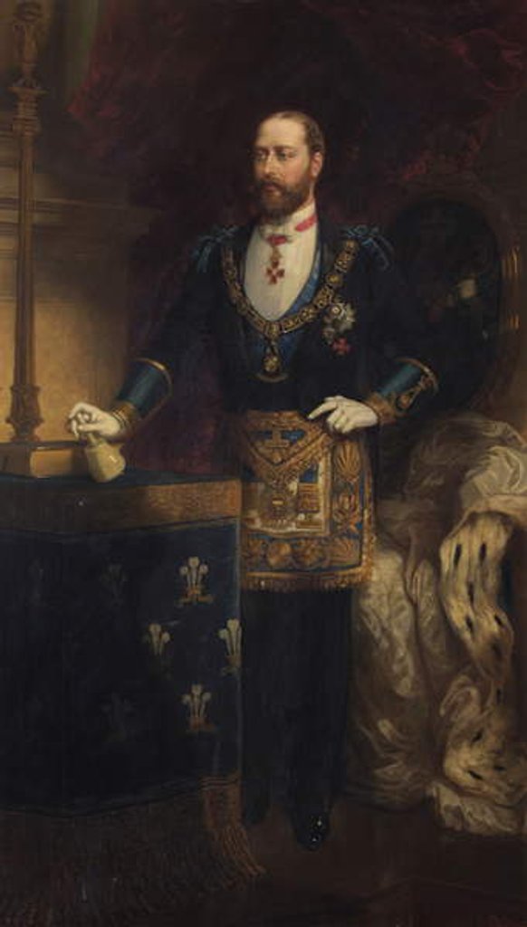 Detail of Albert Edward, Prince of Wales as Grand Master, 1885 by Chevalier Louis-William Desanges