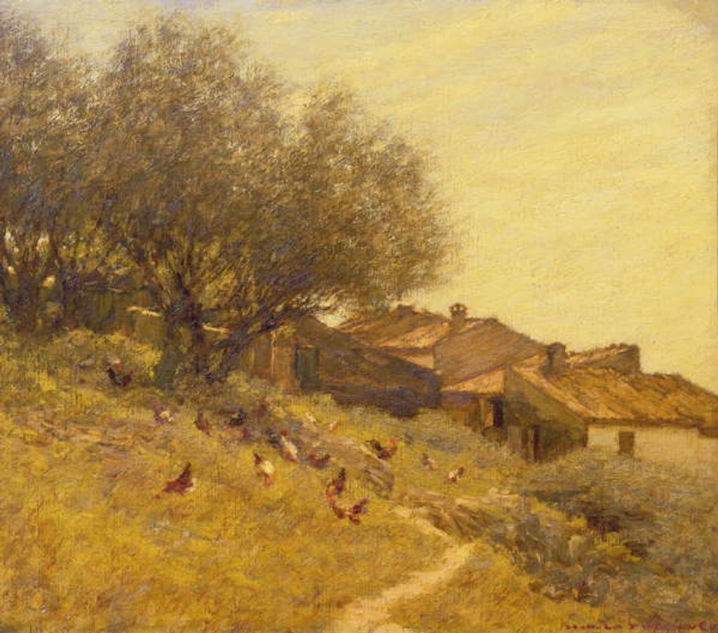 Detail of A Hillside Village in Provence by Henry Herbert La Thangue