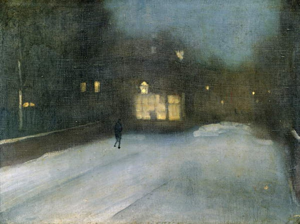 Detail of Nocturne in Grey and Gold: Chelsea Snow, 1876 by James Abbott McNeill Whistler