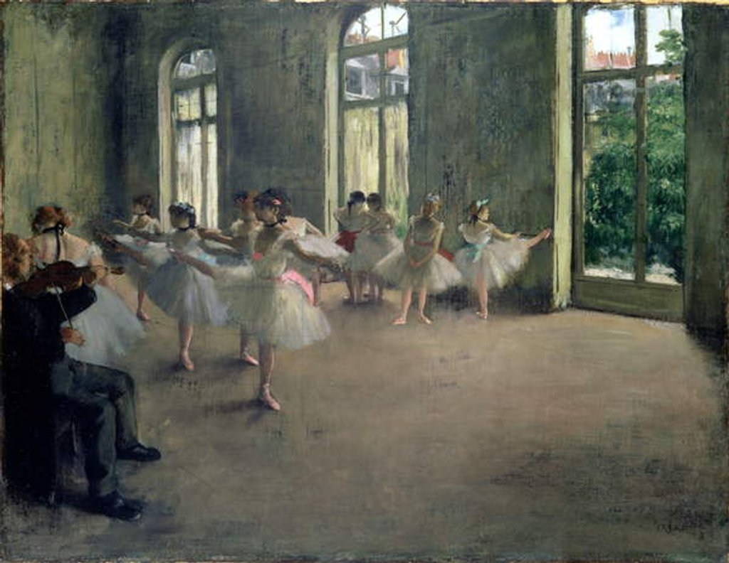Detail of The Rehearsal, c.1873-78 by Edgar Degas