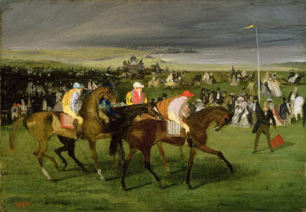 Detail of At the Races: The Start, c.1860-62 by Edgar Degas