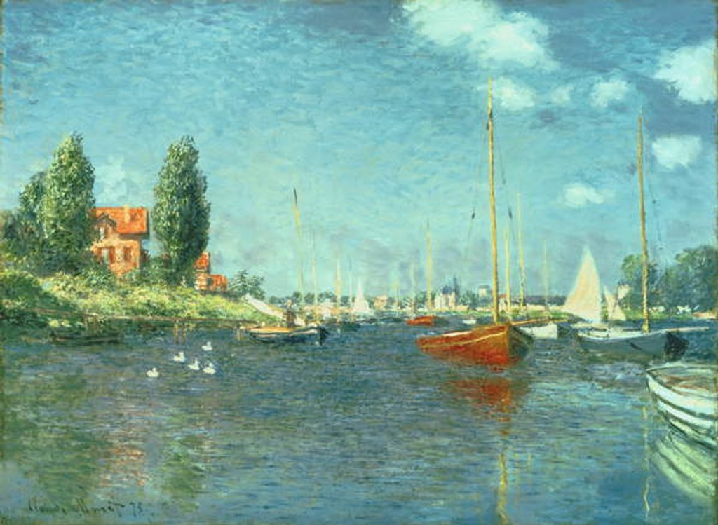 Detail of Red Boats, Argenteuil, 1875 by Claude Monet
