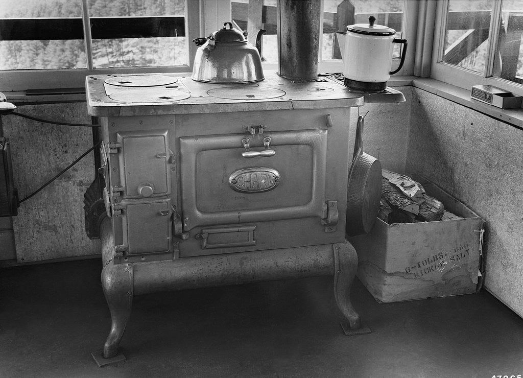 Detail of Wood Stove in Bullock Lookout by Corbis