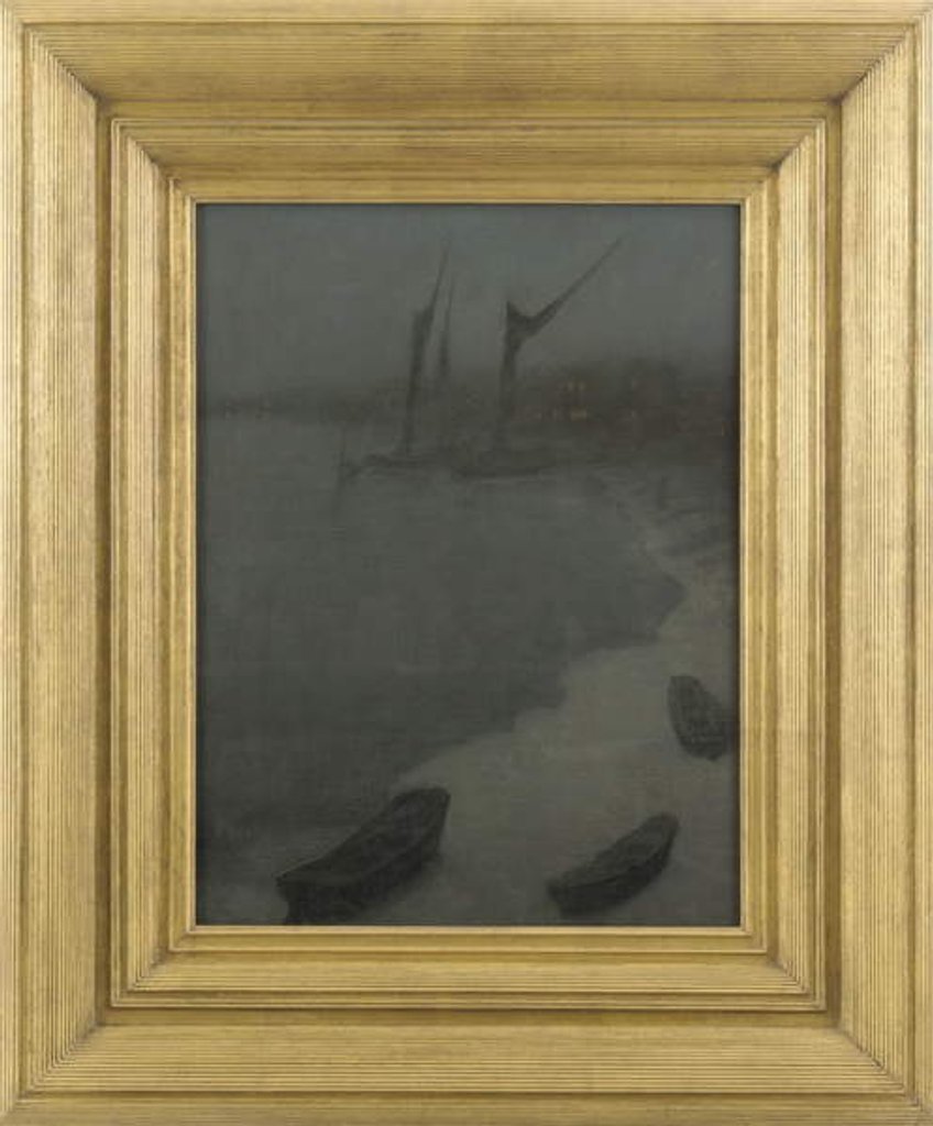 Detail of Nocturne: Grey and Silver - Chelsea Embankment, Winter, c.1879 by James Abbott McNeill Whistler