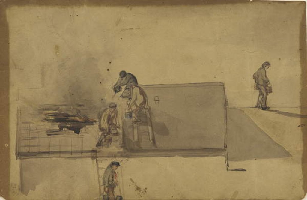Detail of A Fire at Pomfret, c.1858 by James Abbott McNeill Whistler