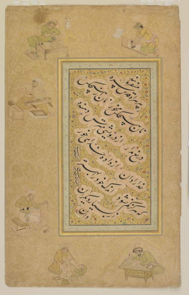 Detail of Folio from the Jahangir album, Mughal, c.1610 by Indian School