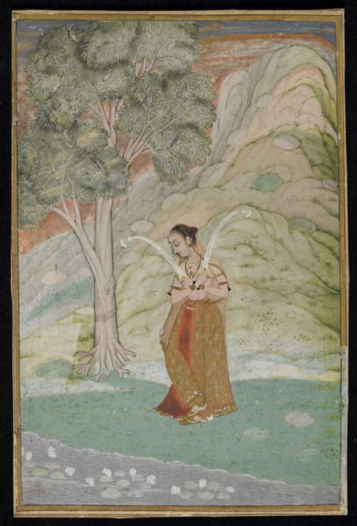 Detail of Gauri Ragini, Manuscript folio, late 18th century by Indian School