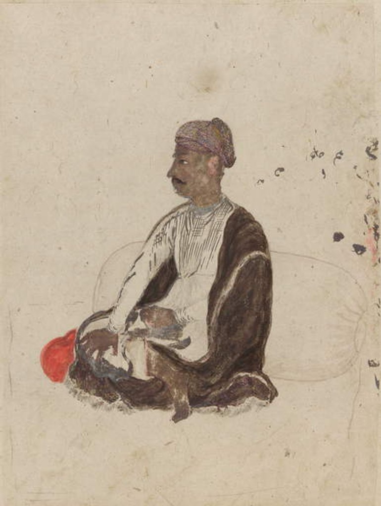 Detail of Figure of seated man by Indian School