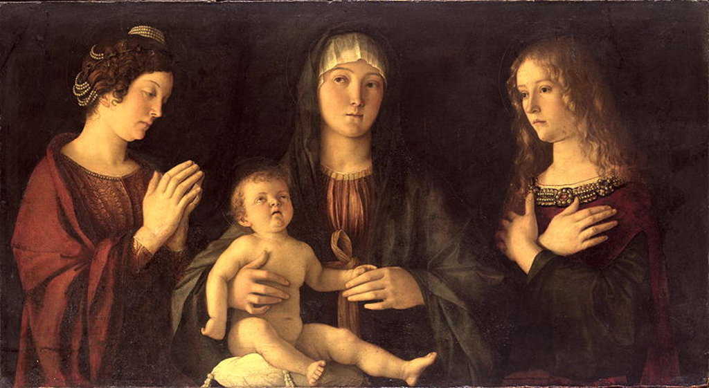 Detail of Madonna and Child with St. Mary Magdalene and St. Catherine by Giovanni Bellini