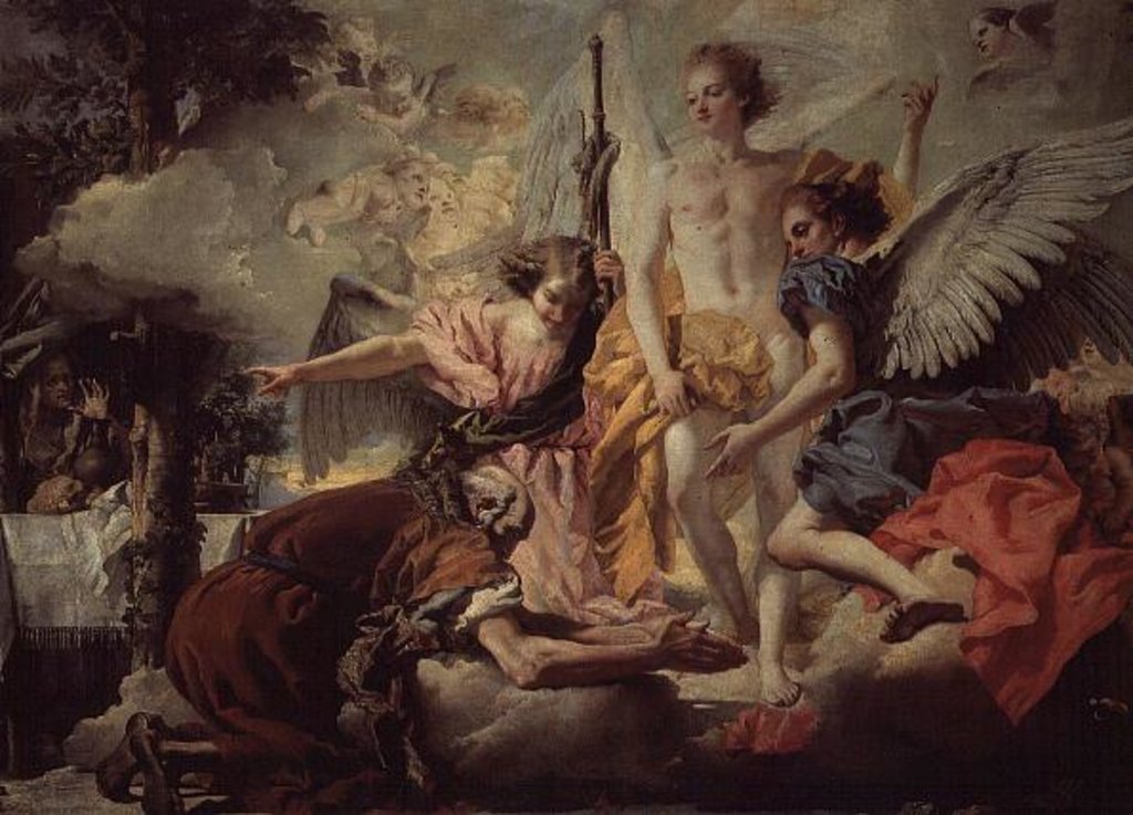 Detail of Abraham and the Three Angels by Giandomenico Tiepolo