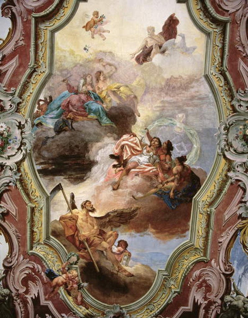 Detail of Mythological Scene with Jupiter, Juno, the Muses and Father Time by Italian School