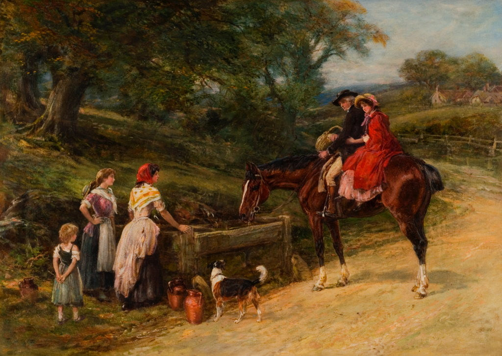 Detail of Squire and Daughter by Heywood Hardy