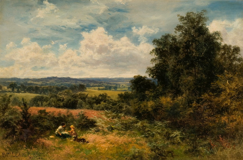 Detail of Landscape by Benjamin Williams Leader