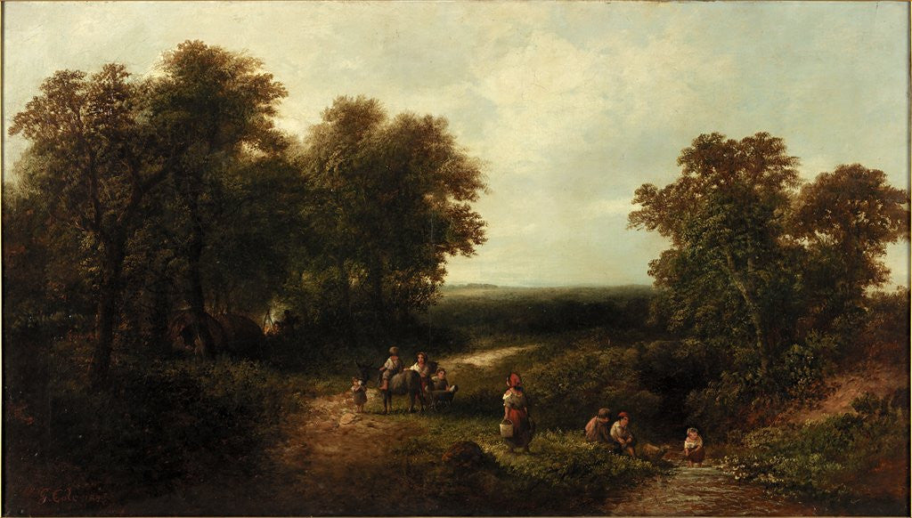 Detail of Landscape with Figures by George Cole