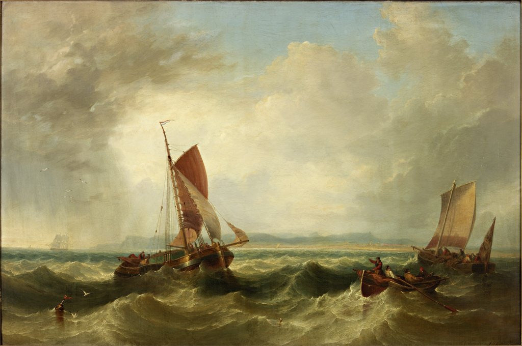 Detail of Seascape with Shipping by John Warkup Swift