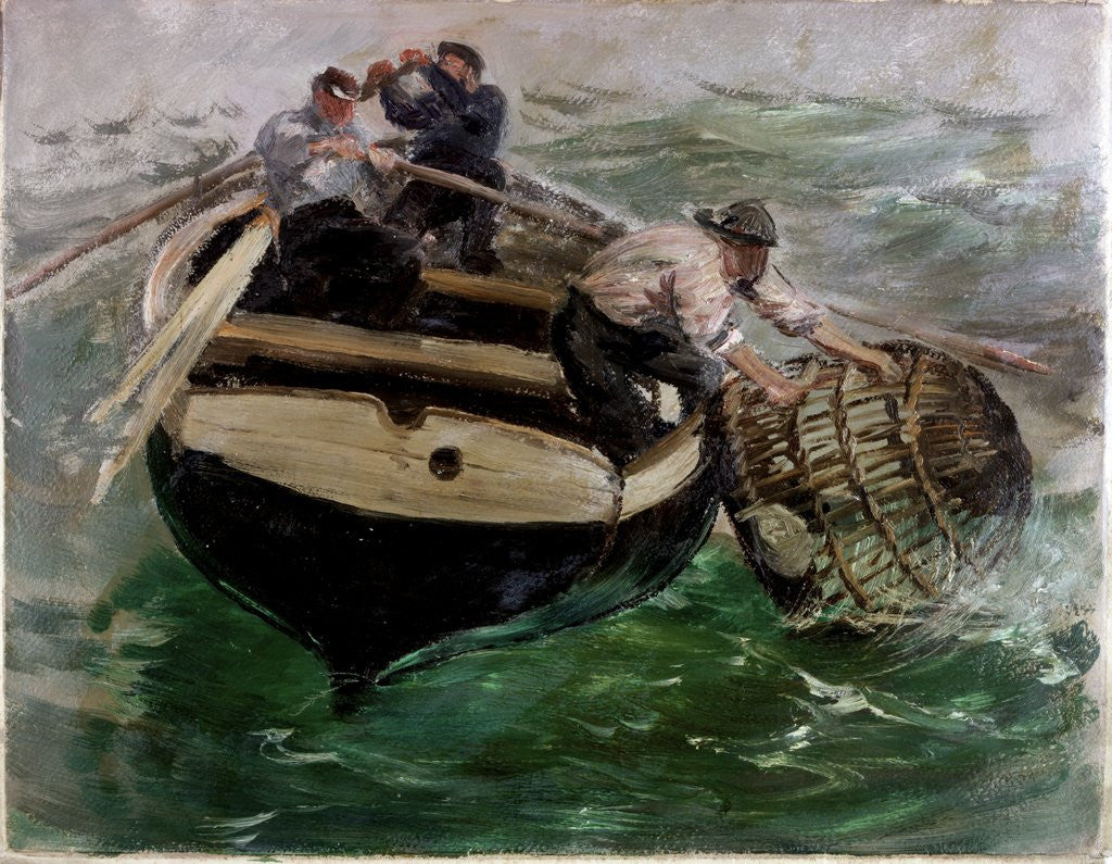 Detail of Hauling in Lobster Pots by Charles Napier Hemy