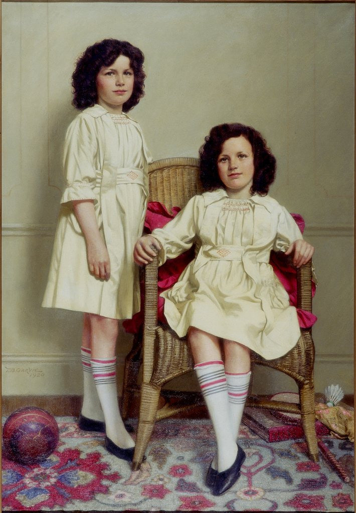 Detail of The Twins (Winifred and Leonora Reid) by Thomas Bowman Garvie
