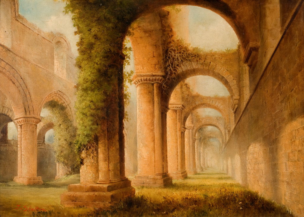 Detail of Kirkstall Abbey by Joseph Skelton