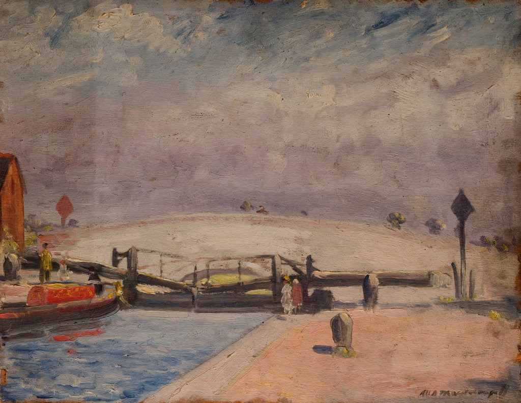Detail of Canal Scene, Welton Lock and Lodge by William Brown MacDougall