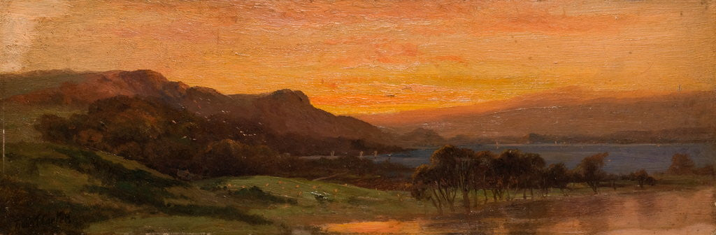 Detail of Sunset, Lake Scene by Frank Thomas Carter