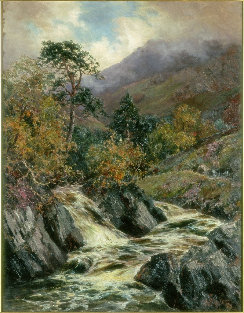Detail of Landscape with Mountain Stream by John Falconar Slater