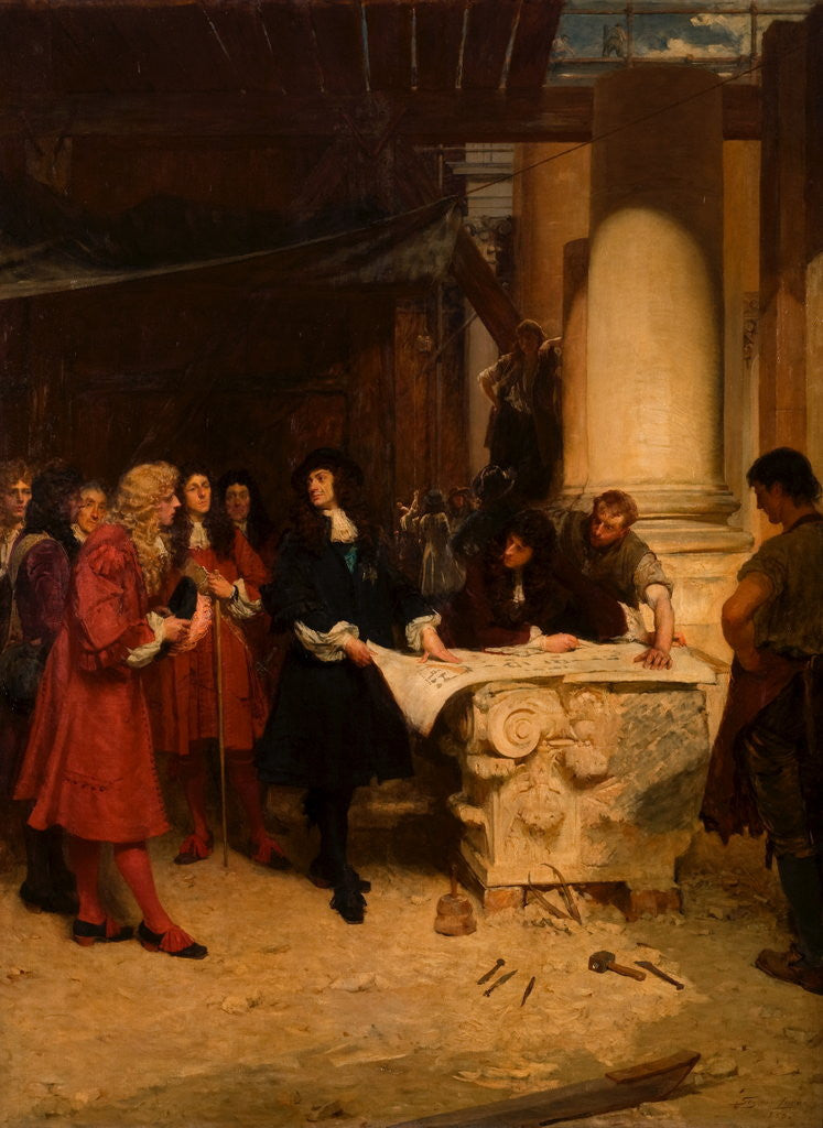 Detail of St Paul's - The King's Visit to Wren by John Seymour Lucas