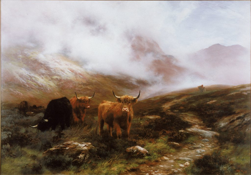 Detail of Landscape with Cattle by Peter Graham