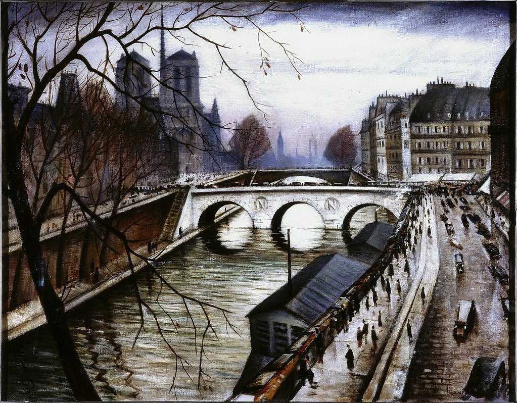 Detail of Notre Dame de Paris from Quai des Grands Augustins by Christopher Richard Wynne Nevinson