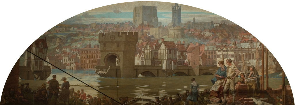 Detail of Newcastle upon Tyne from Gateshead - The Great Flood, AD 1771 by Robert John Scott Bertram