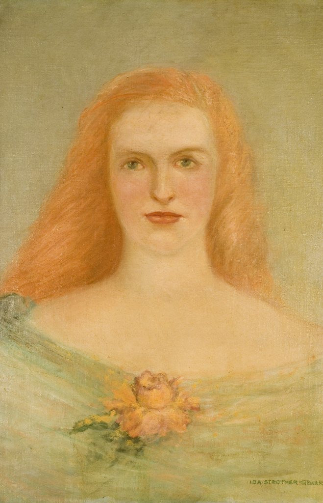 Detail of Francis, Wife of Ronald Adamson by Ida Lillie Strother-Stewart