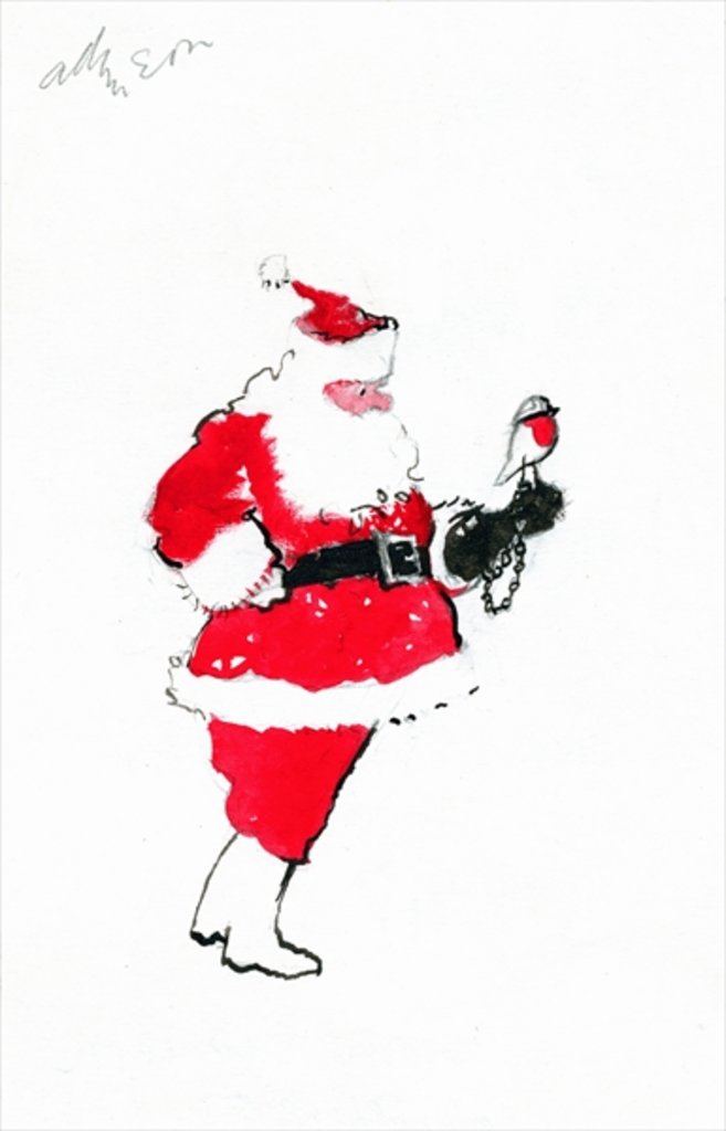 Detail of Santa robin-falconry by George Adamson