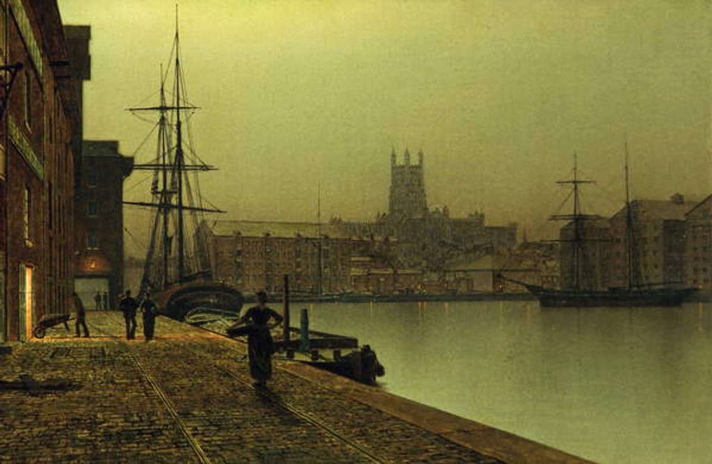 Detail of Gloucester Docks, 1880-90 by John Atkinson Grimshaw
