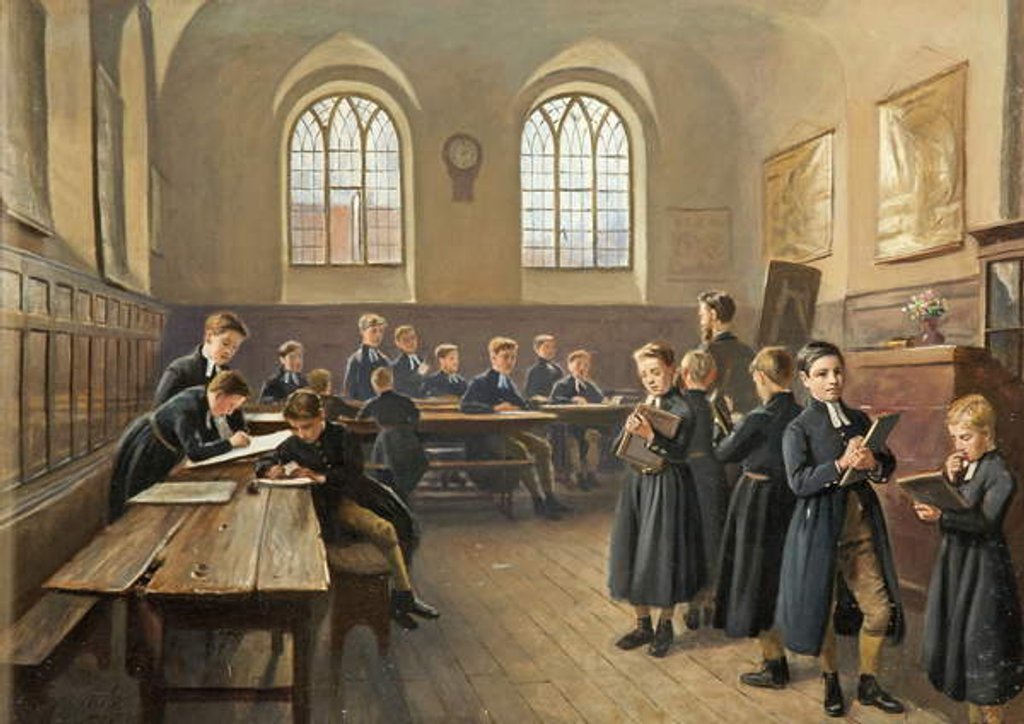 Detail of The Blue Coat School Gloucester, 1879-90 by John Kemp