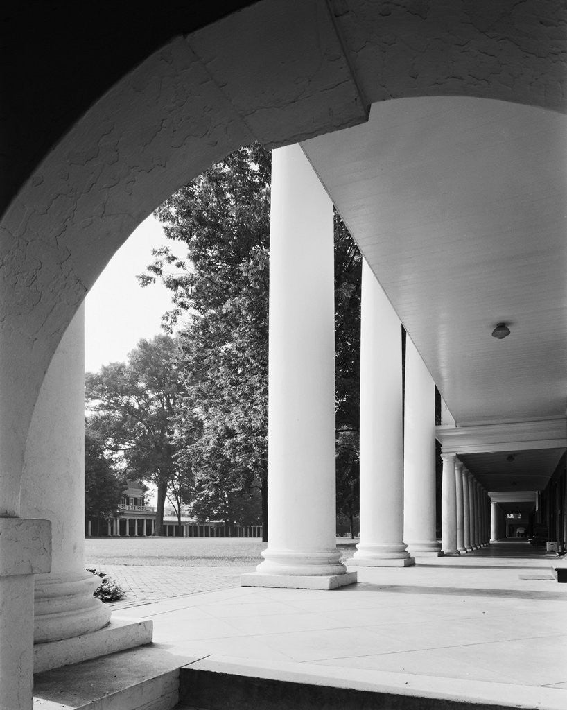 Detail of Colonnade and Portico at the Academical Village, University of Virginia, Charlottesville by Anonymous