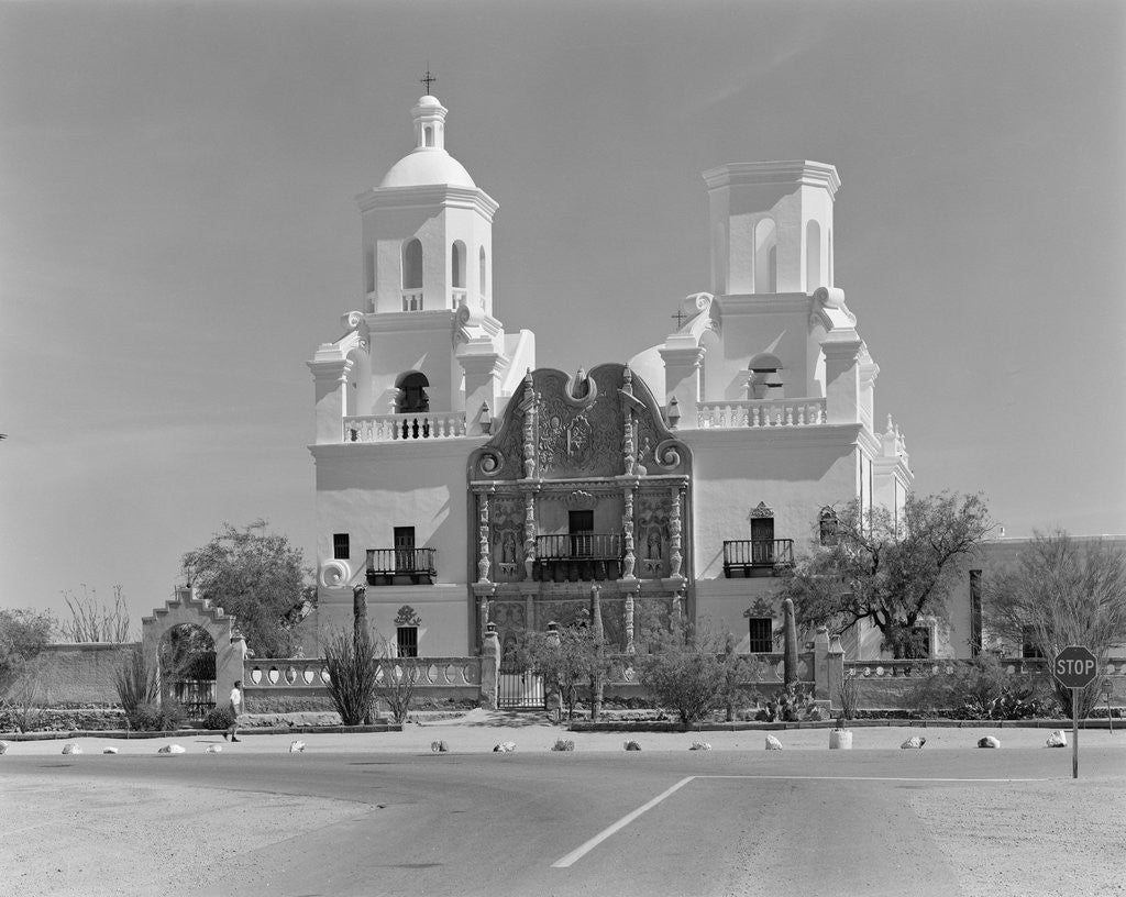 Detail of Facade of the Mission Church of San Xavier del Bac by Anonymous
