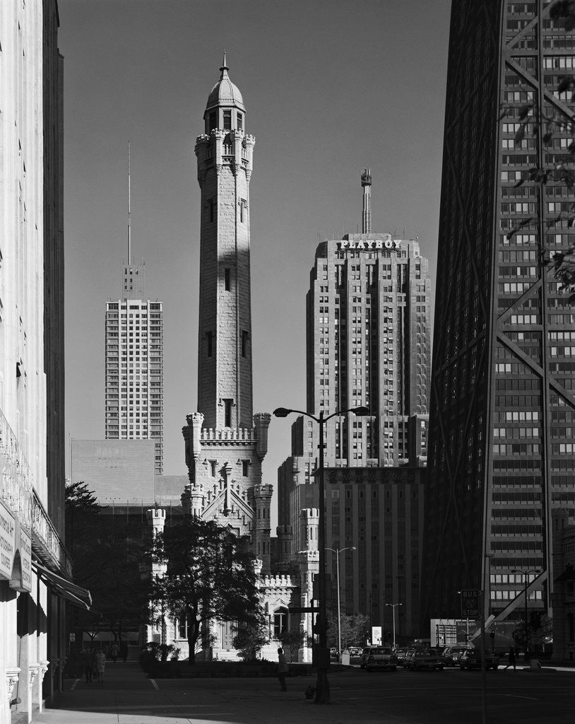 Detail of Old Water Tower, Playboy Building, and John Hancock Center by Anonymous