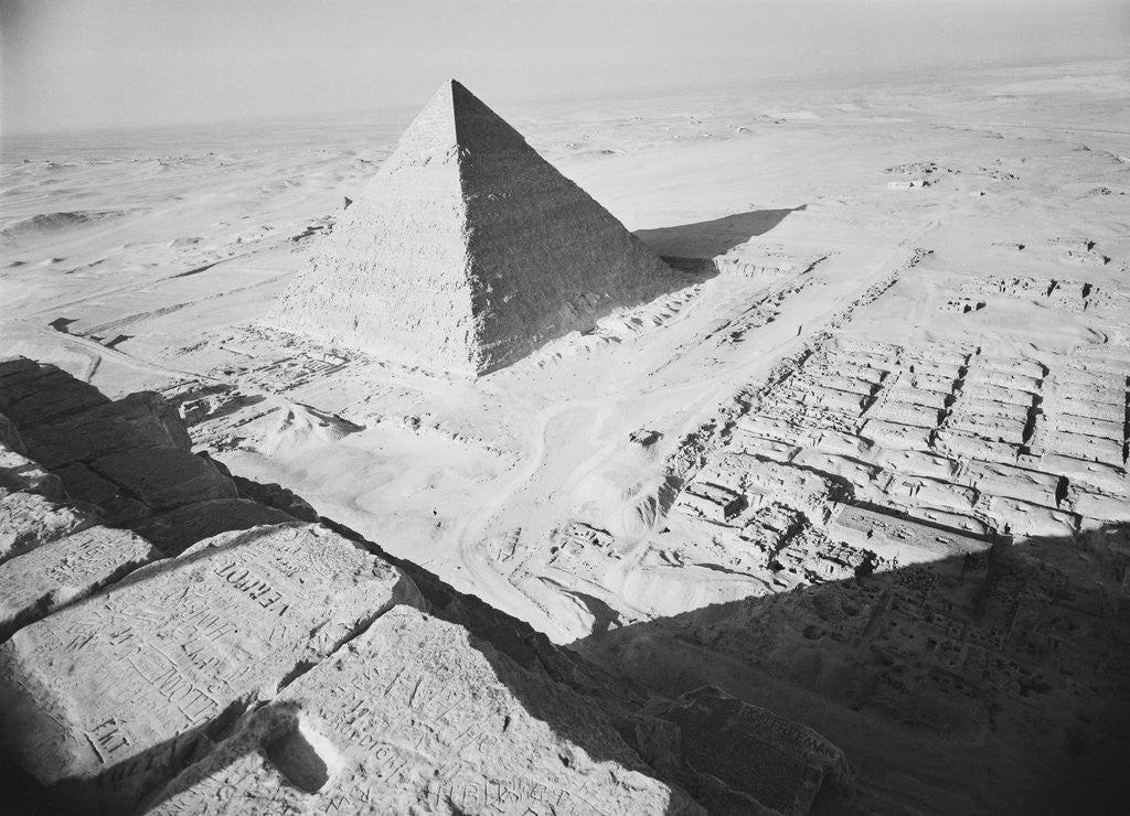 Detail of The Pyramid of Khafre as Seen from the Great Pyramid by Corbis